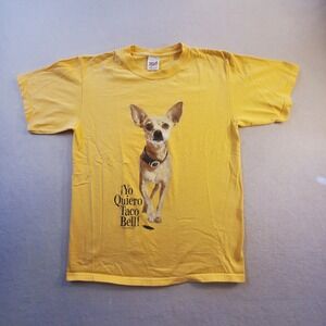 Vintage 1998 Yo Quiero Taco Bell Chihuahua Graphic T-Shirt Yellow Anvil Mens M